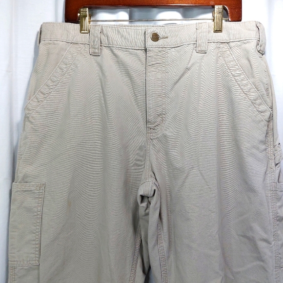 CARHARTT Original Dungaree Fit Cargo Pants Tan Khaki Mens Size 36 x 30‎ - Picture 1 of 5